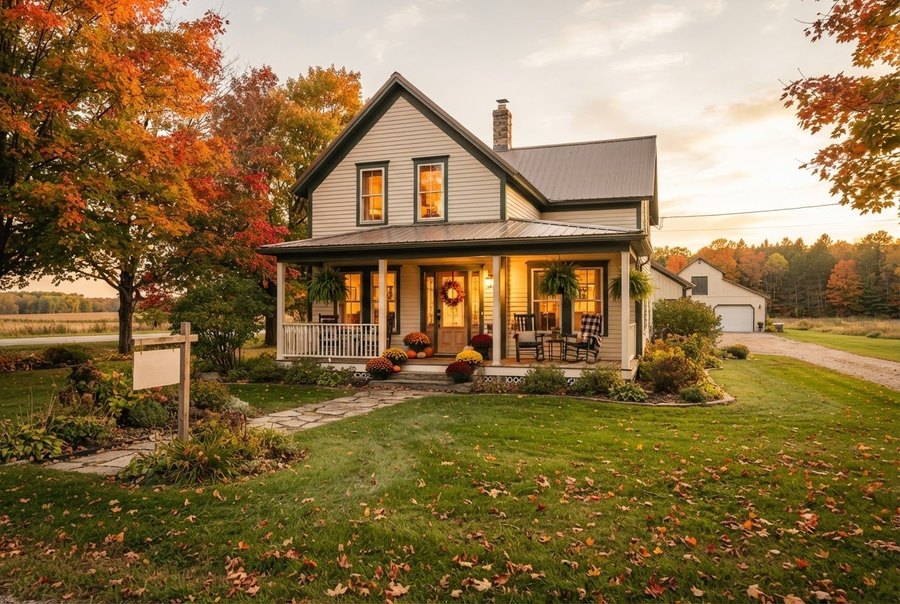A large farmhouse in rural Wisconsin, the kind of property a faith-based housing ministry operates from